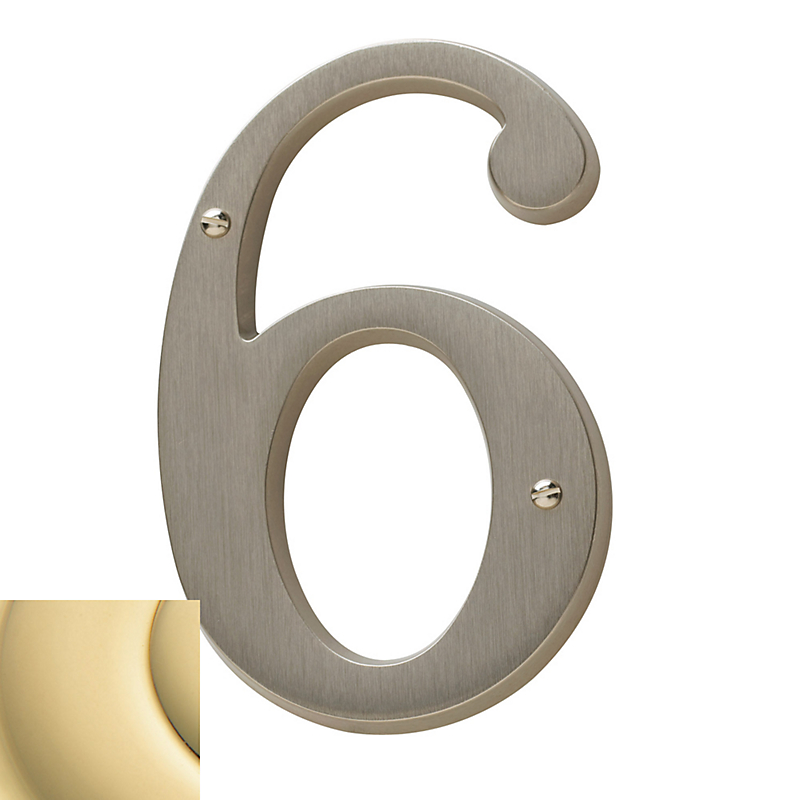 90676031 Cd House Number 6, Non-lacquered Brass