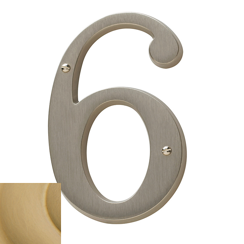 90676034 Cd House Number 6, Lacquered Vintage Brass