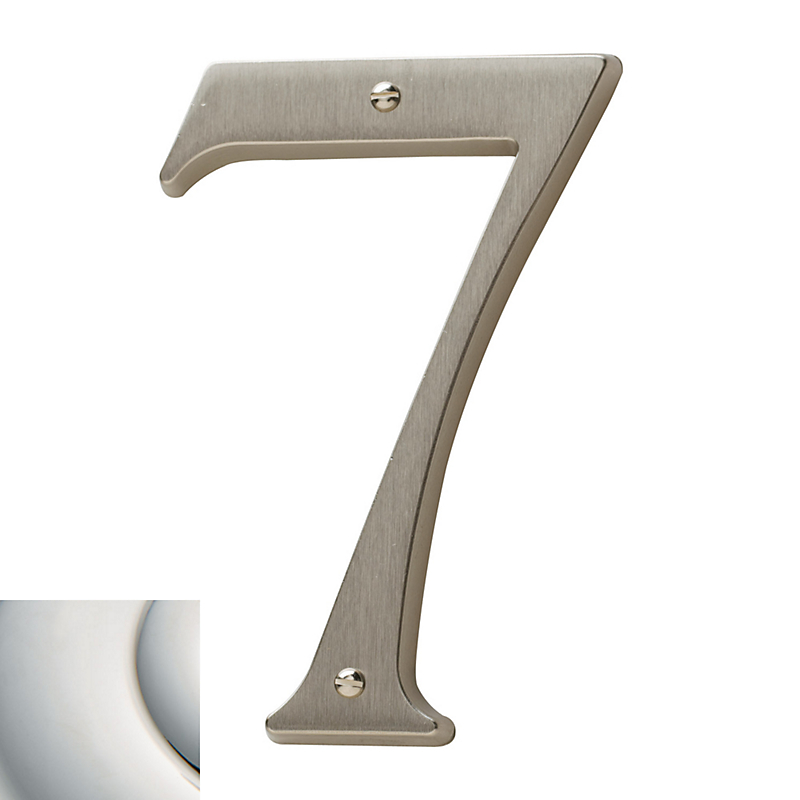 90677055 Cd House Number 7, Polished Nickel With Lifetime