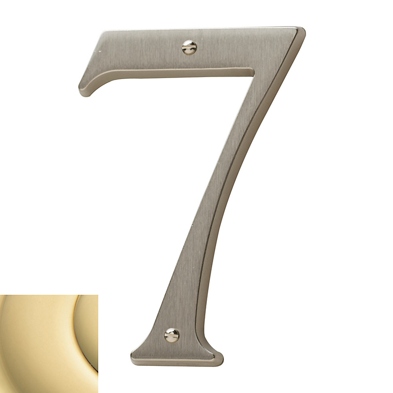 90677030 Cd House Number 7, Polished Brass