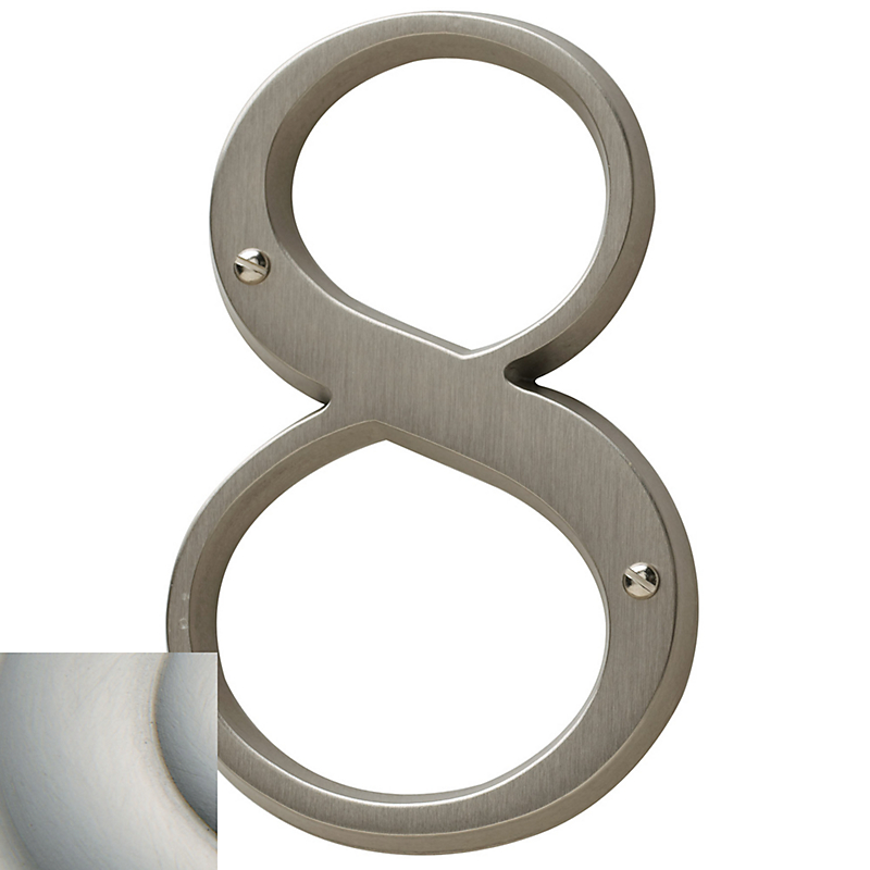 90678055 5 Cd House Number 8, Polished Nickel With Lifetime Finish