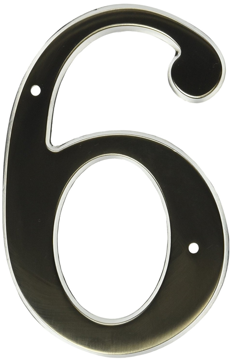 90676056 Cd House Number 6, Satin Nickel With Lifetime