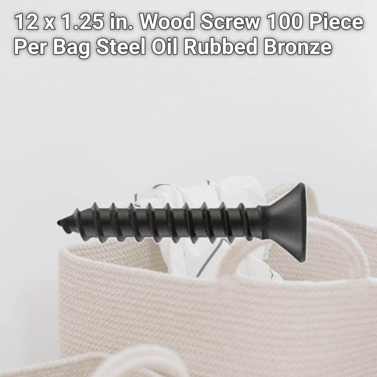 Picture of Deltana SCWS12125U10B.BG 12 x 1.25 in. Wood Screw 100 Piece Per Bag, Steel, Oil Rubbed Bronze