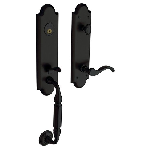 Baldwin 85350190RENT Right Handed Manchester Single Cylinder Handleset with Wave Satin Black Baldwin 85350190RENT Right Handed Manchester Single Cylinder Handleset with Wave Satin Black