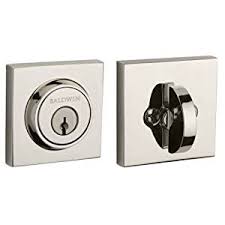Baldwin SCCSD141 Contemporary Square Single Cylinder Keyed Entry Deadbolt Polished Nickel Baldwin SCCSD141 Contemporary Square Single Cylinder Keyed Entry Deadbolt Polished Nickel