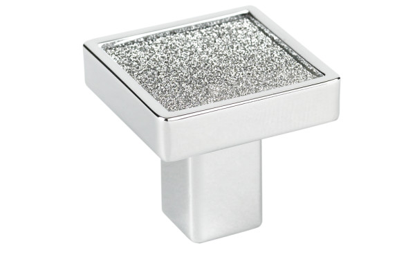 P2904crlsil Small Square Sparkling Swarovski, Chrome