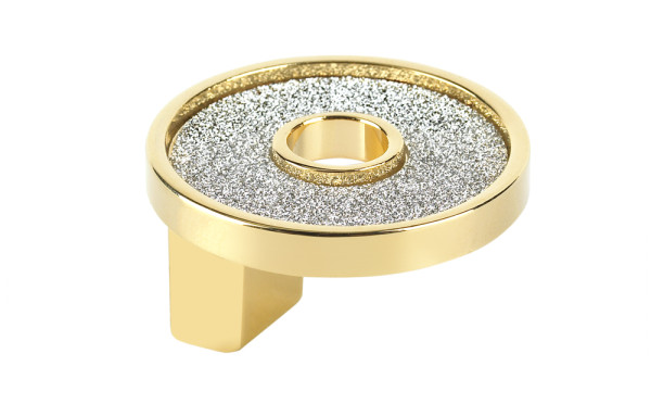 P2906.33orzsil Small Round Knob With Hole Sparkling Swarovski, Gold