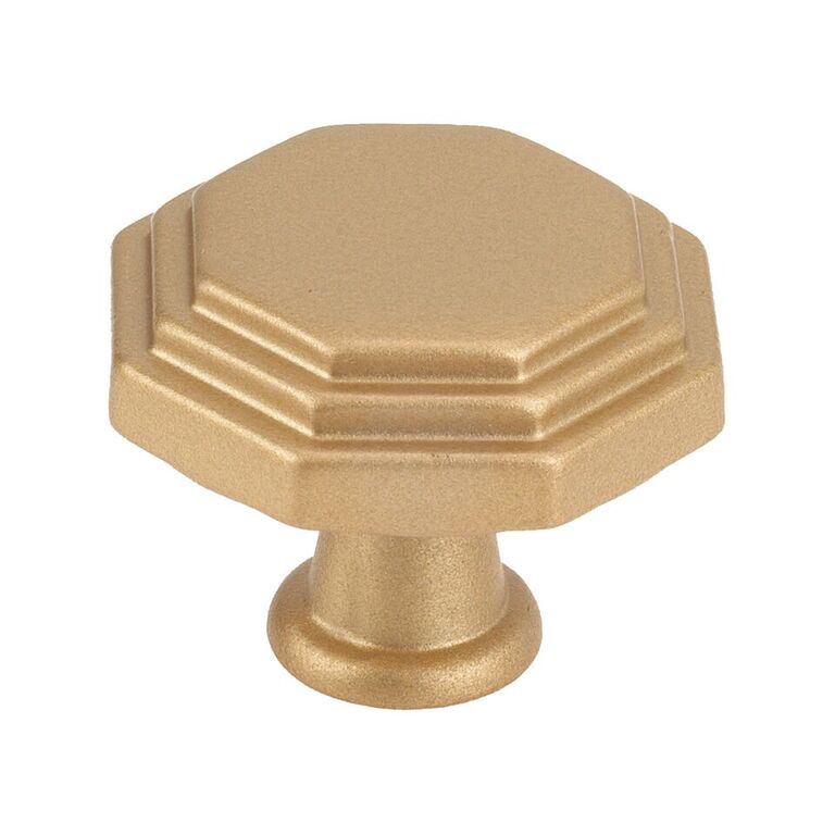 10819b0903 Octagon Cabinet Knob - Matte Brass