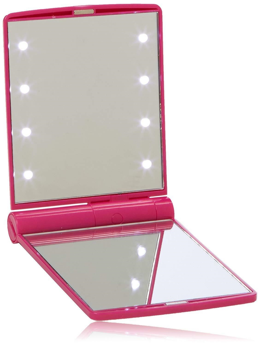00001 Led Lights Celebrity Mirror - 2x Magnification - Pink