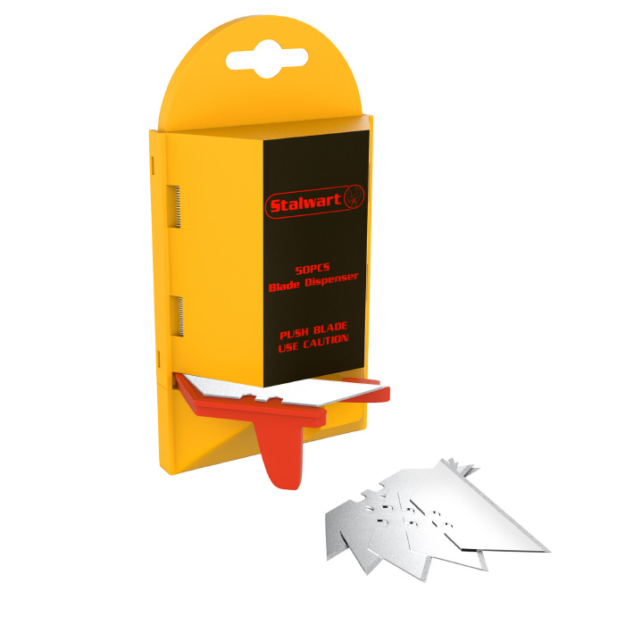 Trademark 75-ht4102 Utility Knife Blades With Dispenser-steel Refill Or Replacement, Yellow, Red & Black