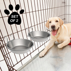 Trademark 80-pet6167 48 Oz Stainless Steel Hanging Pet Bowls By Petmaker - Set Of 2