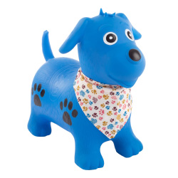 Trademark 80-yc60081 Bouncy Dog - Inflatable Indoor Ride-on Hopper & Balance Exercise Animal Toy, Blue