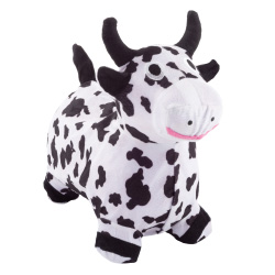 Trademark 80-yc60086 Bouncy Cow - Inflatable Indoor Ride-on Hopper & Balance Exercise Farm Animal Toy, Black & White