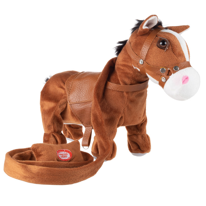 80-yc-60064b Animated Plush Horse Toy, Brown