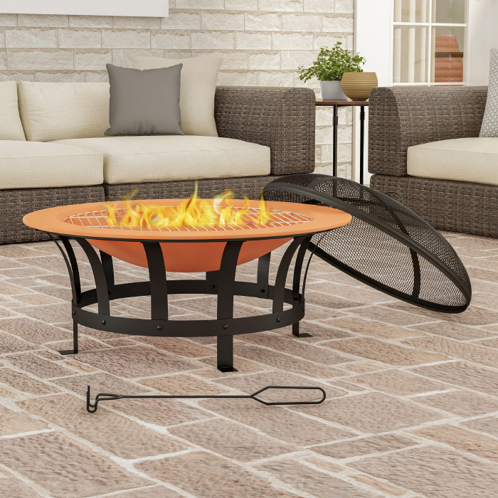 50-lg1204 30 In. Outdoor Deep Fire Pit, Copper & Black