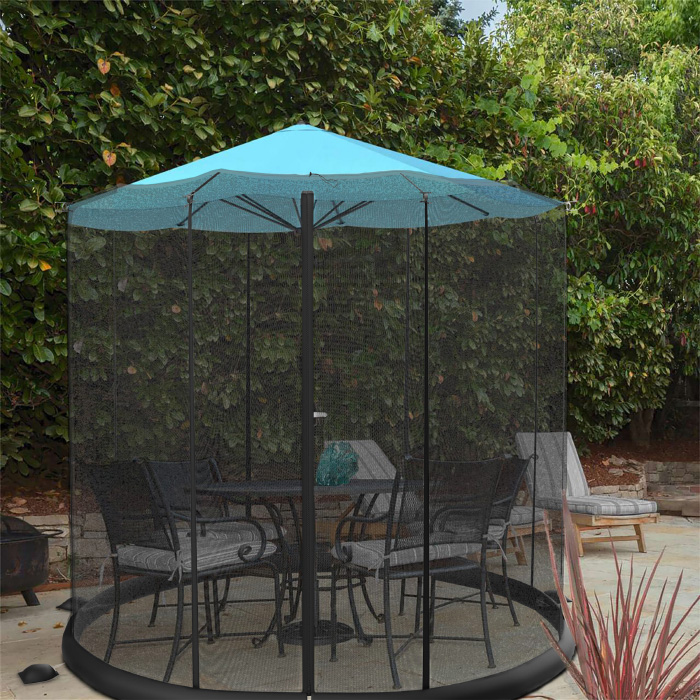 50-lg1206 9 Ft. Bug Screen For Table Umbrella Mosquito Net, Black