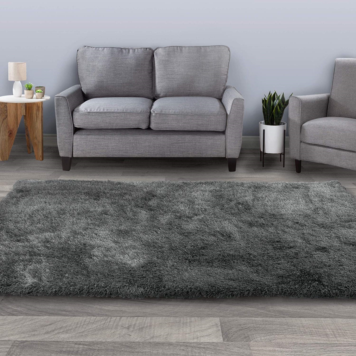 62a-64241 8 X 10 Ft. Shag Area Plush Throw Carpet, Grey