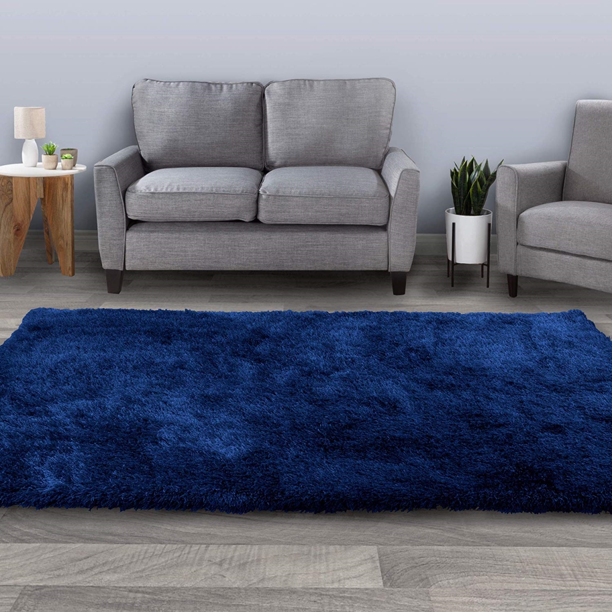 62a-64265 8 X 10 Ft. Shag Area Plush Throw Carpet, Navy Blue