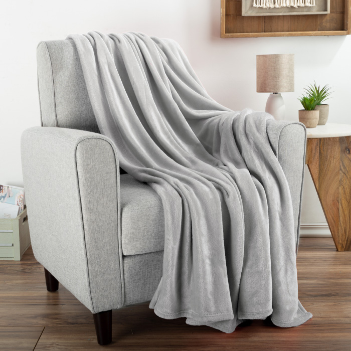 66-throw053 60 X 70 In. Chenille Throw Blanket For Couch, Home Decor, Bed, Sofa & Chair-oversized, Dawn Gray