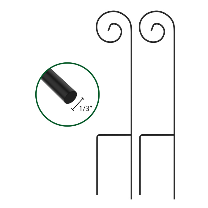 50-lg5089 35 In. Shepherd Hooks-metal Pole With Hooks For Hanging Baskets, Black - Set Of 2