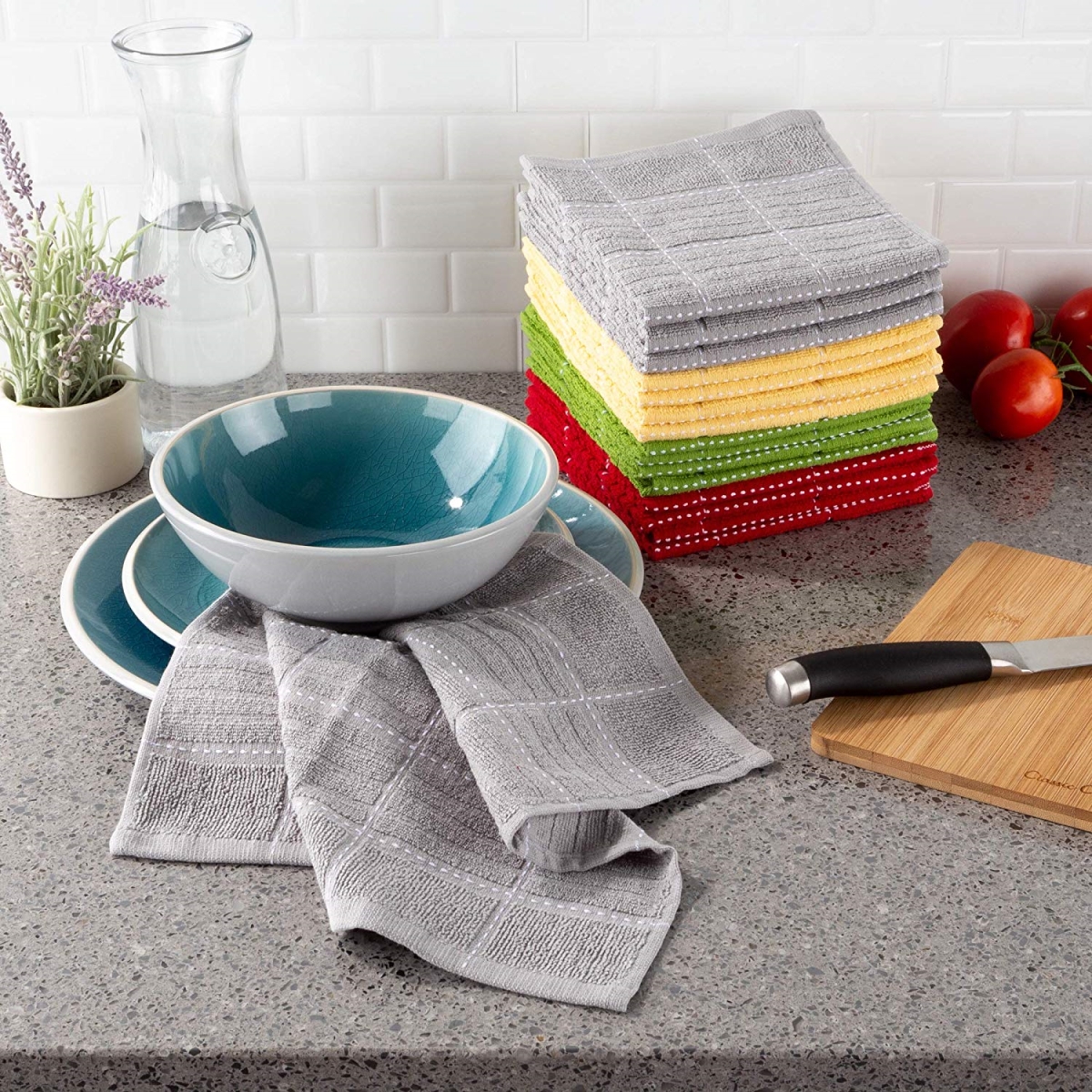 69a-39260 12.5 X 12.5 In. Home Kitchen Dish Cloth, Multi-color -set Of 16