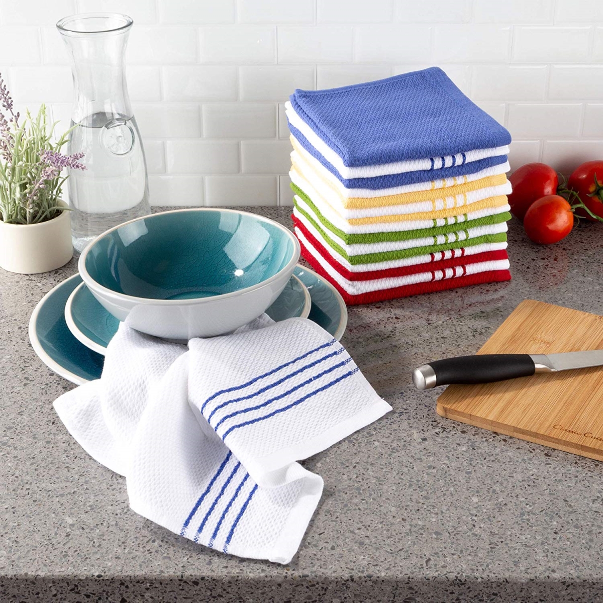 69a-39284 12.5 X 12.5 In. Home Kitchen Dish Cloth, Multi-color - Set Of 16