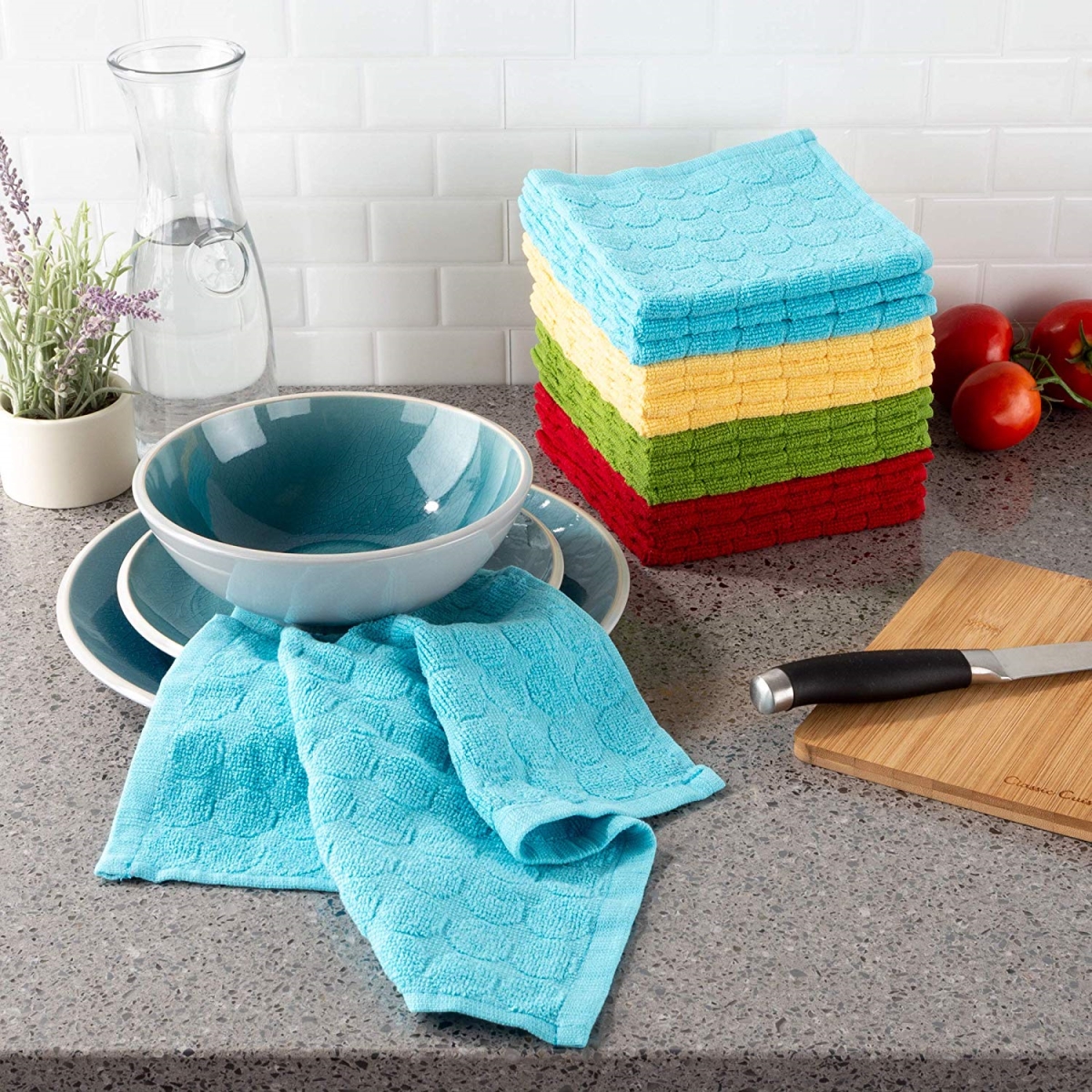 69a-39307 12.5 X 12.5 In. Home Kitchen Dish Cloth, Multi-color - Set Of 16