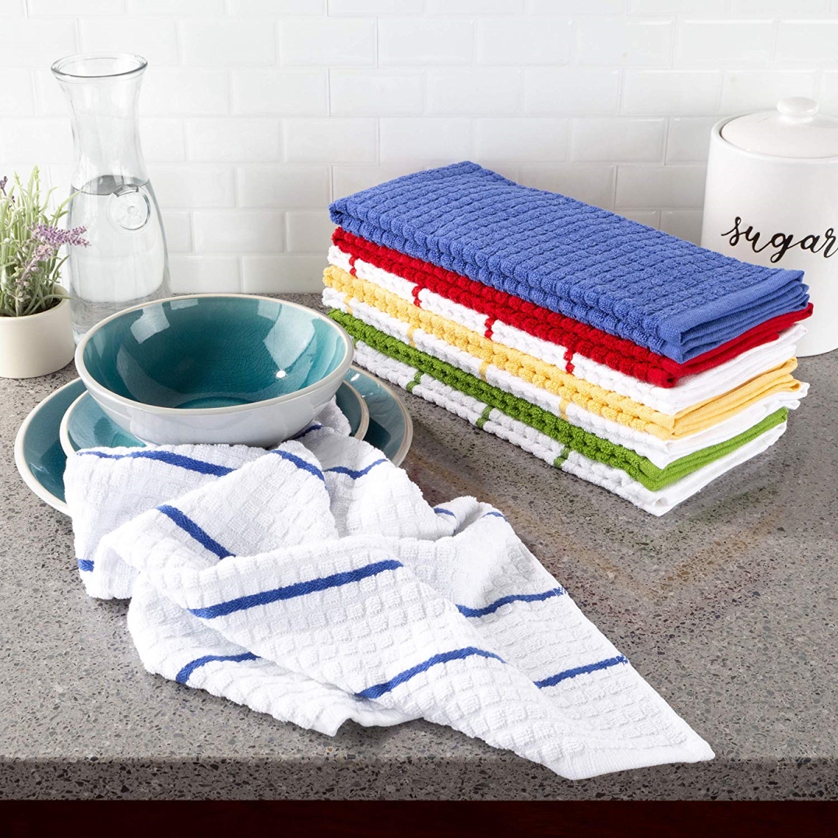 69a-39352 16 X 28 In. Home Kitchen Towels, Multi-color - Set Of 8