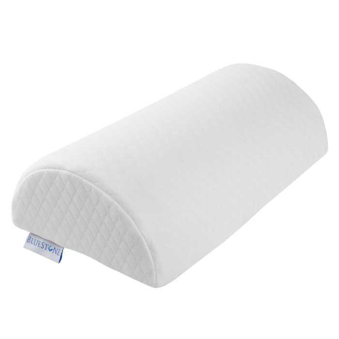 80-5156 Memory Foam Back Pillow & Half Moon Lumbar Bolster Cushion, White