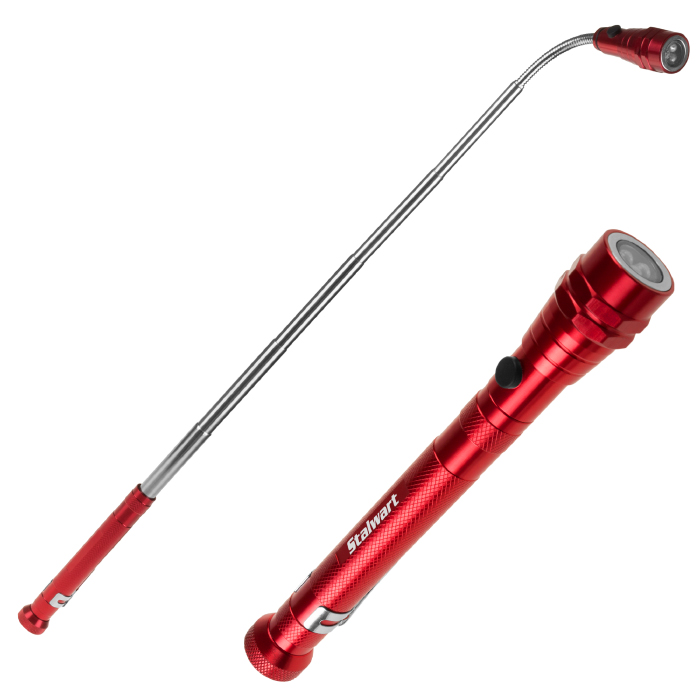 75-wl2034 100 Lumen Magnetic Pocket Led Work Light With Flexible & Extendable Telescoping Flashlight, Red