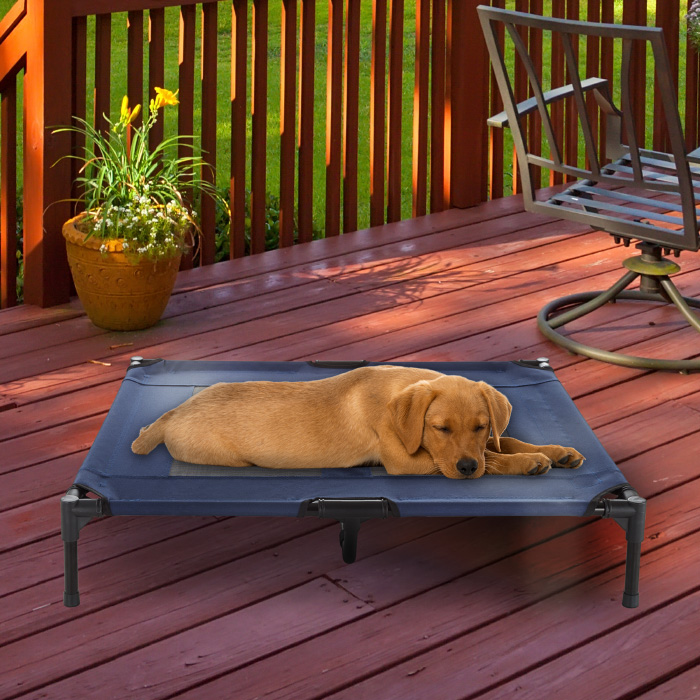 Petmaker 80-pet6085 Portable Raised Cot-style Elevated Pet Bed, Blue