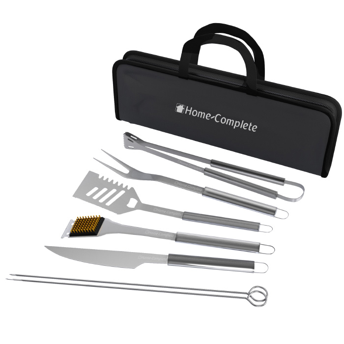 Hc-1004 Stainless Steel Barbecue Grilling Accessories With 7 Utensils & Carrying Case Bbq Grill Tool Set