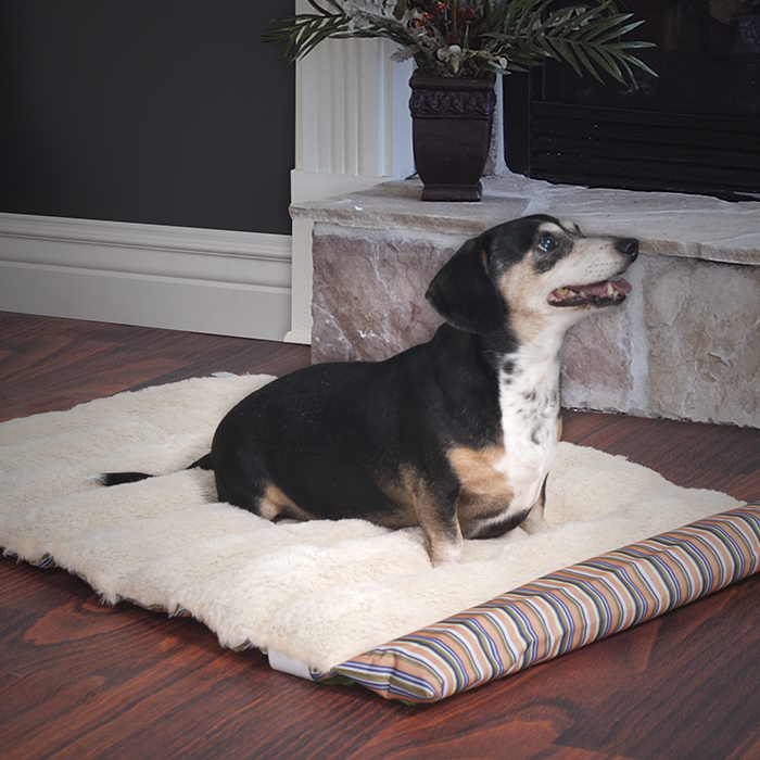 Petmaker 80-tb-0723 Large Roll Up Travel Portable Dog Bed - Coral Stripe