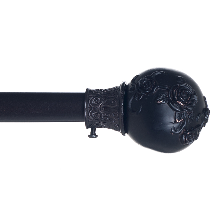 Lavish Home 63-5008-br 0.75 In. Floral Ball Curtain Rod - Rubbed Bronze