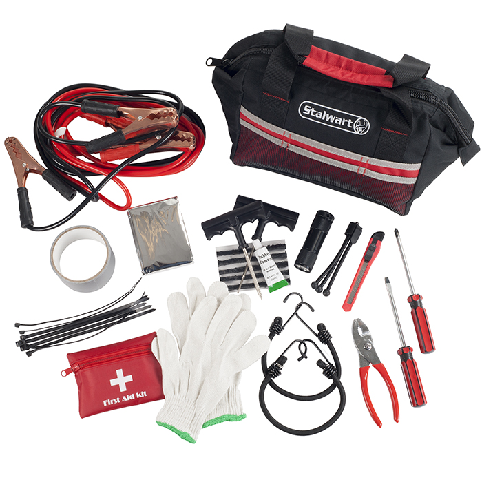 75-emg1053 Emergency Roadside Kit With Travel Bag, Red - 55 Piece