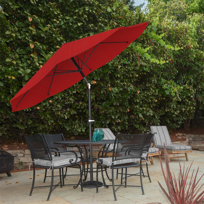 50-100-r 10 Ft. Shade With Easy Crank & Auto Tilt Outdoor Table Red Patio Umbrella