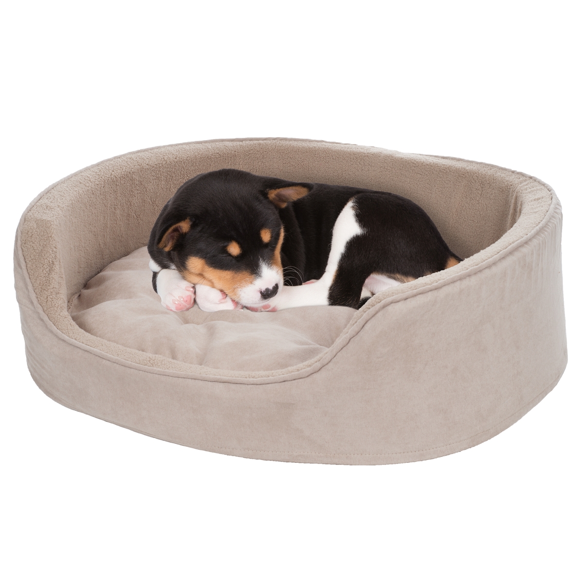 Petmaker 80-pet5002 Medium Cuddle Round Microsuede Pet Bed - Clay