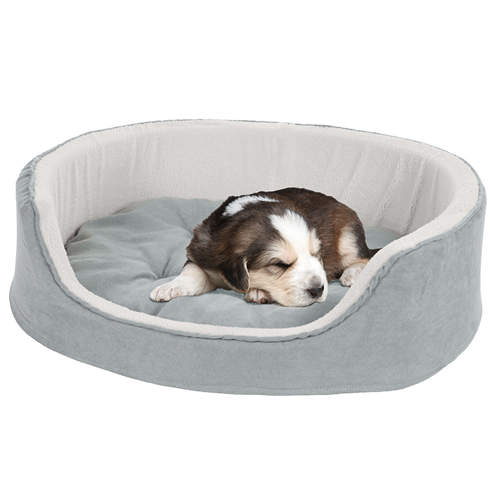 Petmaker 80-pet5005 Medium Cuddle Round Microsuede Pet Bed - Gray