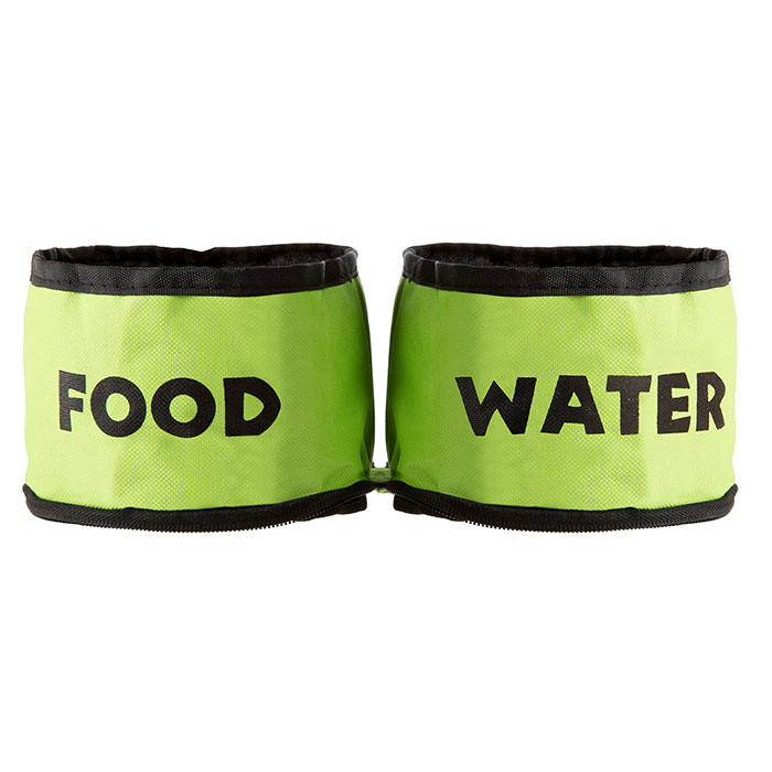 Petmaker 80-pet-5051 Collapsible Travel Pet Bowls For Dogs Or Cats, Green - Set Of 2