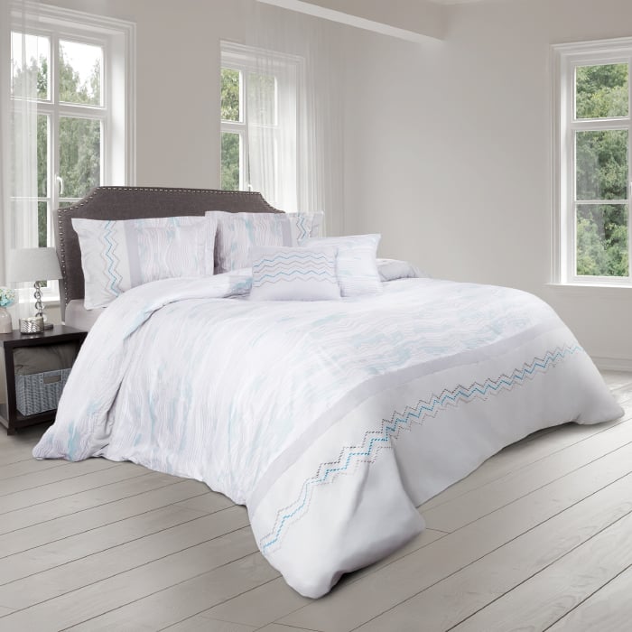 Lavish Home 66-2-q 5 Piece Queen Size Bedding Comforter Set, Gray