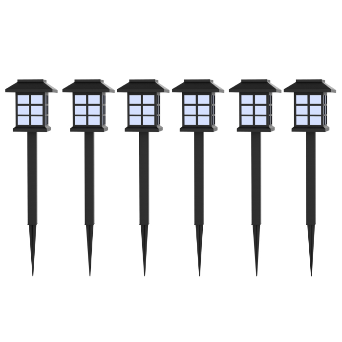 50-12 15.5 X 2.75 X 2.75 In. Solar Powered Led Lights Outdoor Stake Spotlight Fixture, Set Of 6