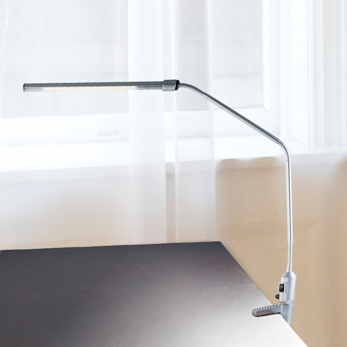 Lavish Home 72-l092-s Modern Contemporary Led Clamp Desk Lamp, Silver