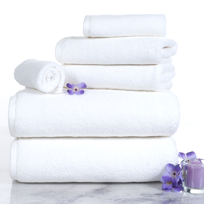 Lavish Home 67-0017-w 6 Piece Cotton Towel Set, White