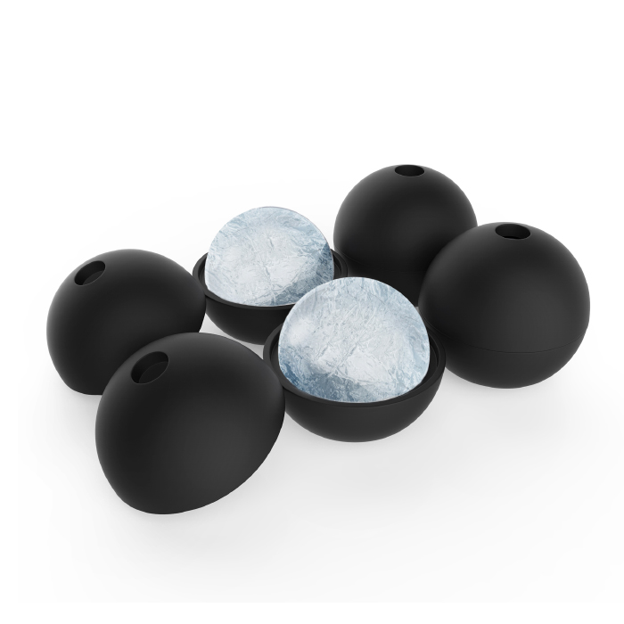 82-kit1029 2.5 In. Ice Cube Black Ball Mold - Pack Of 4