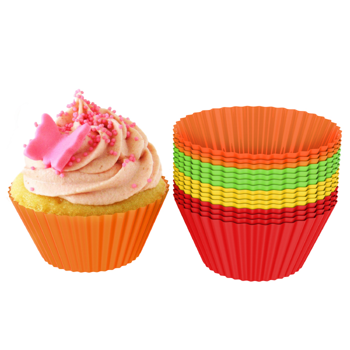 82-kit1021 1.5 In. Silicone Baking Cups & Cupcake Liners, Red - Set Of 24