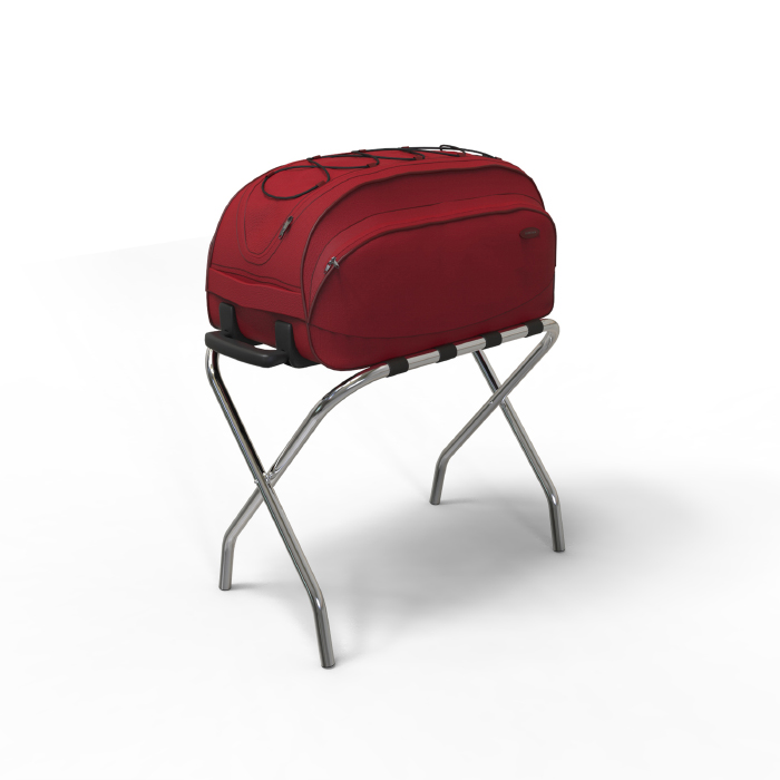 Lavish Home 83-54 Chrome Folding Luggage Rack & Suitcase Stand