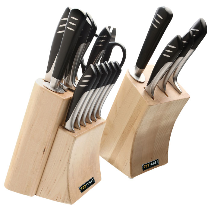 80-tc1112 7 X 4.8 In. Super Knife Set With Wood Storage Blocks - 20 Piece