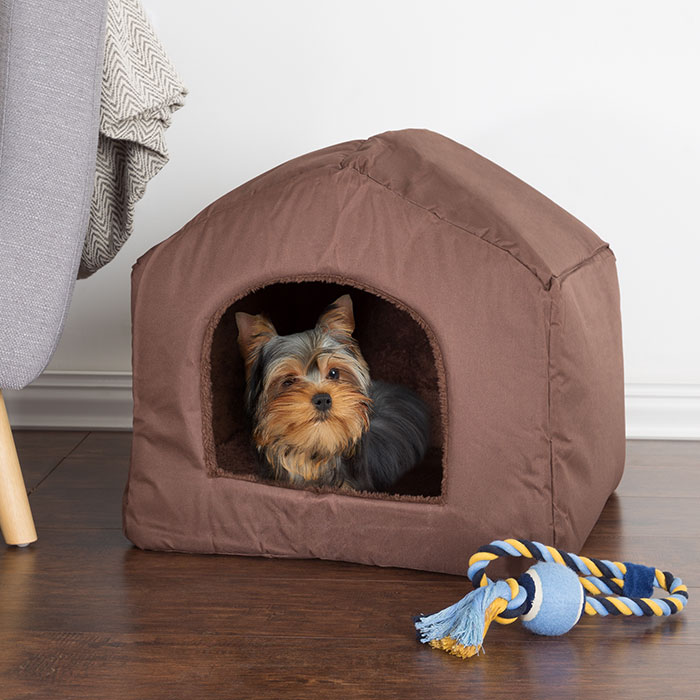 Trademark 80-pet5067 17 X 18.5 X 19 In. Cozy Cottage House Shaped Pet Bed - Brown
