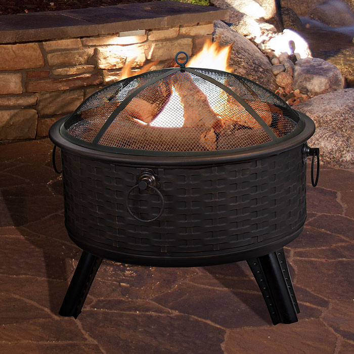 50-156 26 In. Fire Pit Set, Wood Burning Pit