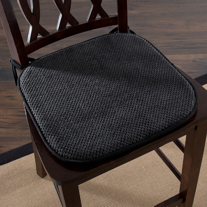 Lavish Home 69-05-ch Memory Foam Chair Cushion For Dining Room, Kitchen, Outdoor Patio & Desk Chairs - Charcoal